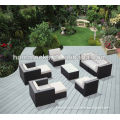 Outdoor Patio Sofa Wicker Sectional Furniture 9pc Couch Set with Free Patio Cover